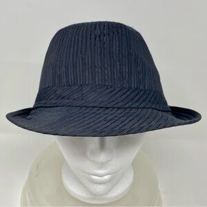 Men's Navy Pinstripe Fedora Hat
